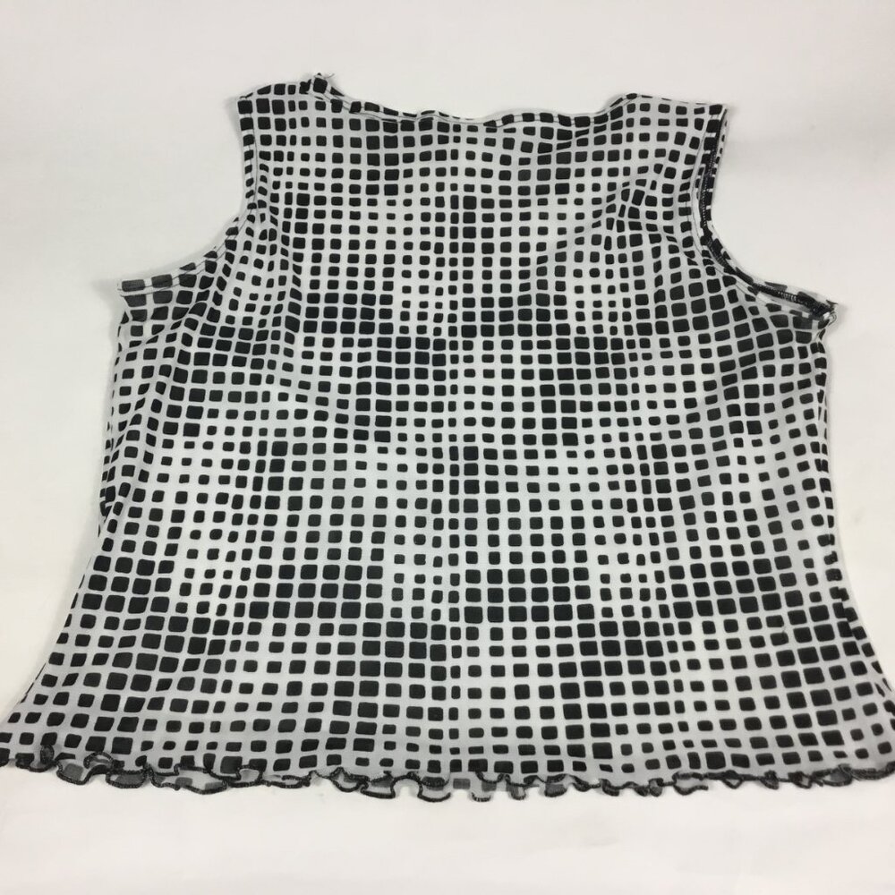 (PO) CDW, Wht & Blk sleeveless Top - Picture 2 of 11